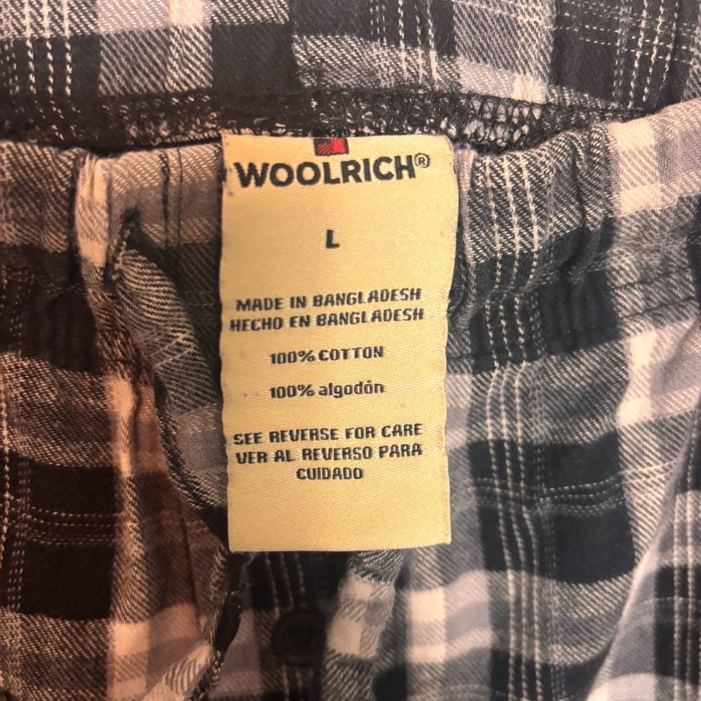 Woolrich Men’s Pants Flannel Sleep Lounge Elastic Waist 100% Cotton Drawstring L - Picture 4 of 5